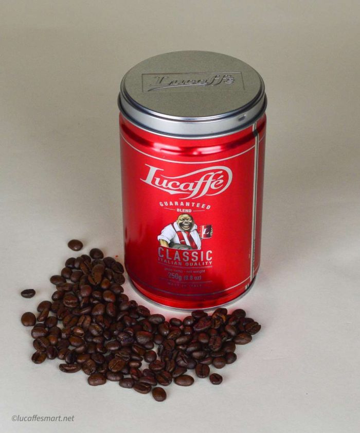 .25 kg. Tin Lucaffe Classic Rosso Whole Beans